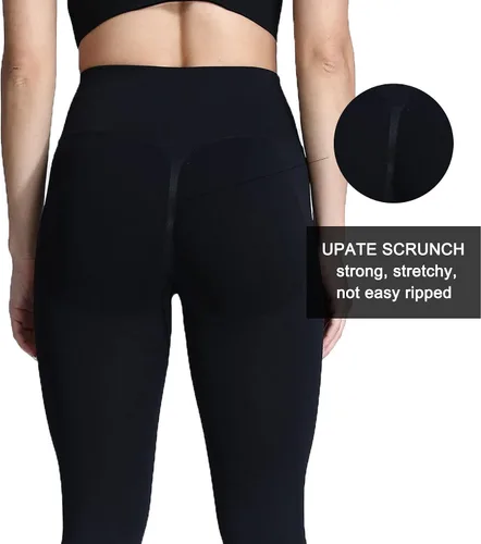 Vista 4 de Aoxjox Leggings sin costuras para mujer, con levantamiento de glúteos, cintura alta, pantalones de yoga para entrenamiento