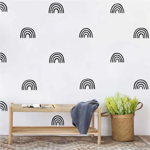 Vista 2 de Calcomanías de pared de arco iris, calcomanías de pared para habitación de bebé, calcomanías de pared de arcoíris para habitación de niños, niñas