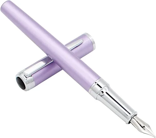 Vista 7 de Pluma estilográfica de acero inoxidable, pluma estilográfica de punta fina, pluma de negocios, pluma estilográfica de luz, para regalo, escuela