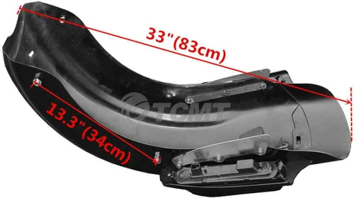 Vista 2 de TCMT Alforjas duras y forros para alfombra + luz LED para guardabarros traseros para Harley 2014-2024 Touring Road King Road Glide Street Glide