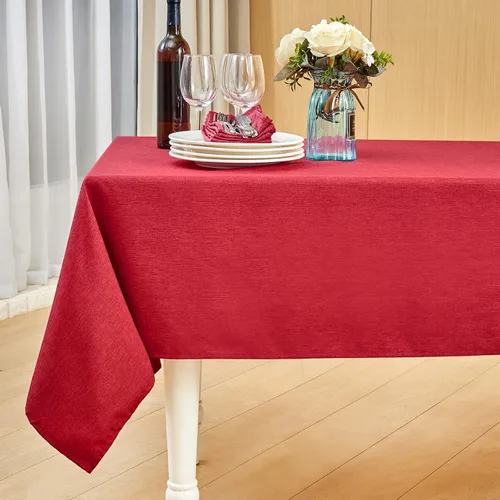 Vista 18 de Mebakuk Mantel Rectangular de Lino Estilo Granja, Impermeable, Anti-encogimiento, Suave y Resistente a las Arrugas, Cubierta de Mesa Decorativa
