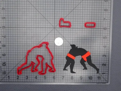 Vista 2 de Juego de cortadores de galletas Sumo Wrestlers 266-D813
