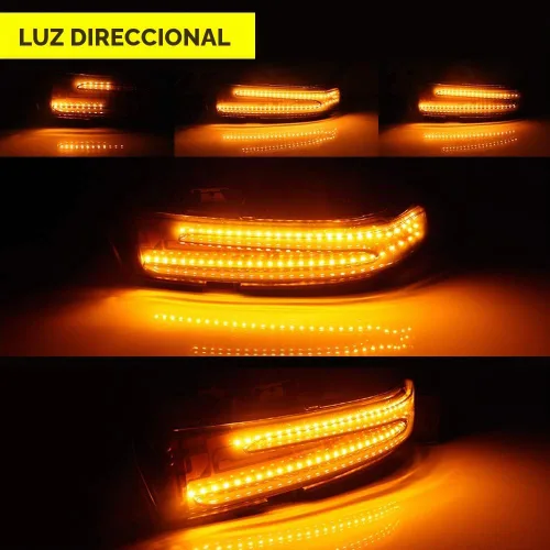 Vista 7 de Lente ahumada Switchback blanco ámbar dinámico intermitente secuencial LED espejo lateral luz de giro montaje para Mercedes-Benz C E S CLA CLS GLK