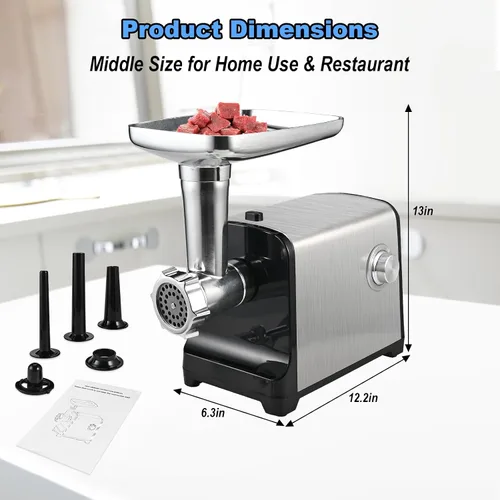 Vista 5 de Picadora de carne eléctrica resistente para uso doméstico, 3200 W máx