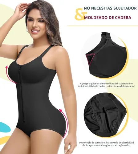Vista 4 de SHAPSHE Fajas Colombianas Moldeadoras Body Shaper Postcirugía Prenda de Compresión Moldeador de Abdomen con Cremallera
