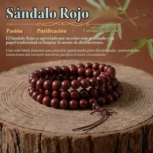 Vista 2 de SUNYIK 8mm Wooden 108 Tibetan Buddhist Prayer Beads Mala Bracelet