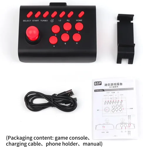 Vista 7 de RALAN Mini Arcade Fight Stick, Street Fighter Arcade Game Fighting Joystick with Turbo & Macro Functions Compatible with PS3PS4 Nintendo SwitchPC