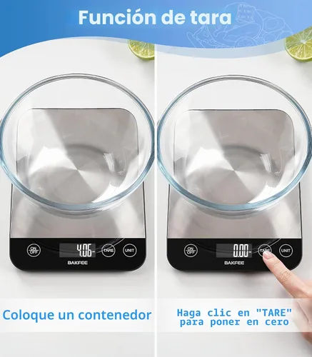Vista 8 de Báscula de alimentos, báscula de cocina recargable de 33 libras con acero inoxidable, gramos y onzas, carga USB, 0.04 oz de alta precisión