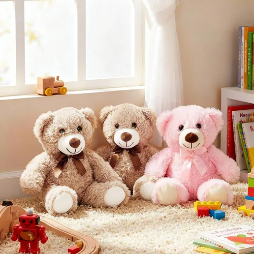Vista 5 de Zhanmai Paquete de 9 lindos animales de peluche de osos de 14 pulgadas a granel para regalo de San Valentín, graduación, baby shower, fiesta