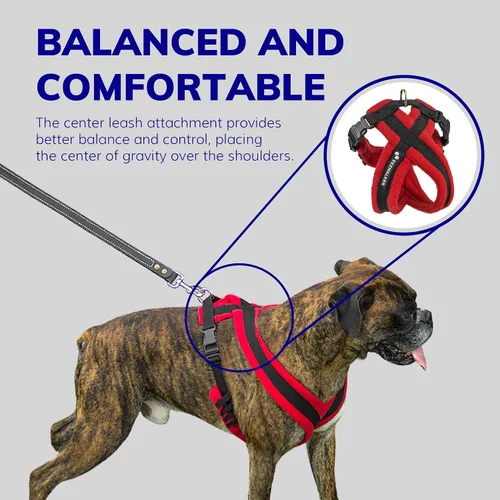 Vista 6 de ActiveDogs - Arnés para perro sin tirones, forro polar fácil de caminar Negro