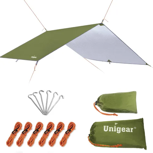 Vista 8 de Unigear Hamaca Rain Fly Impermeable Tienda de campaña Lona para mochileros Marrón