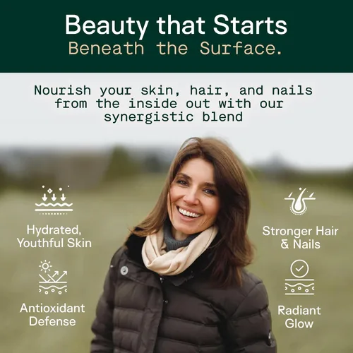 Vista 5 de Adapt Naturals Inner Radiance - Vitaminas para la piel y las uñas para mujeres y hombres con biotina, colágeno, ácido hialurónico, vitamina C