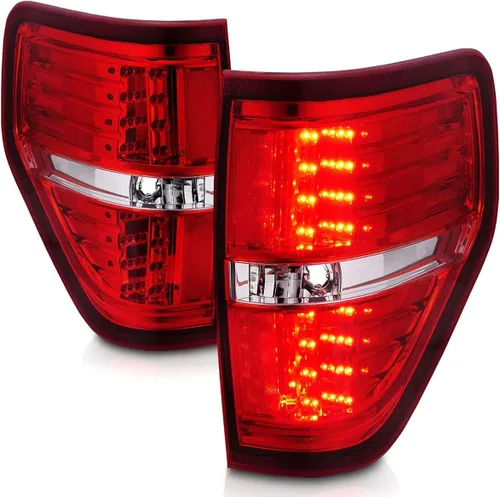 Vista 8 de AmeriLite - Juego de luces LED de repuesto para luces traseras y de freno, color negro, para Ford F-150 09-14, lado del pasajero y del conductor
