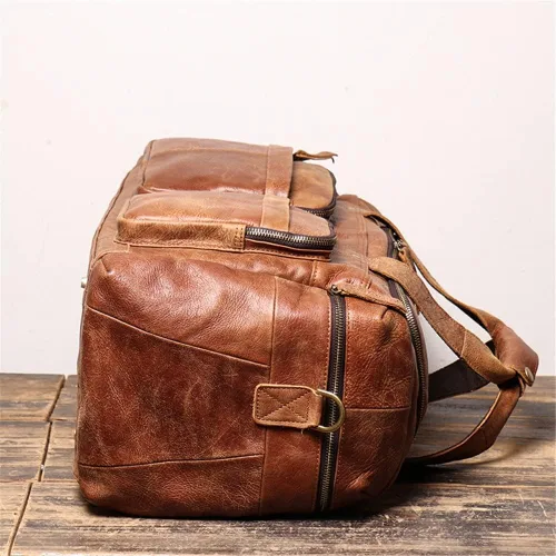 Vista 2 de Ztimi Bolsa de viaje portátil para hombre de gran capacidad, bolsa de mensajero de hombro esmerilado, bolsa de equipaje de viaje de negocios