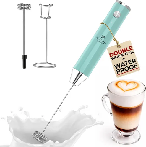 Vista 33 de Zulay Kitchen Potente varita espumadora de leche con 2 baterías Duracell – Mezclador de bebidas portátil ultrarrápido – Máquina de espuma eléctrica
