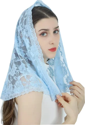 Vista 40 de Velo de mantilla de encaje suave y cómodo, 7 colores, estilo español, velo de encaje, cubierta de cabeza, forma de D