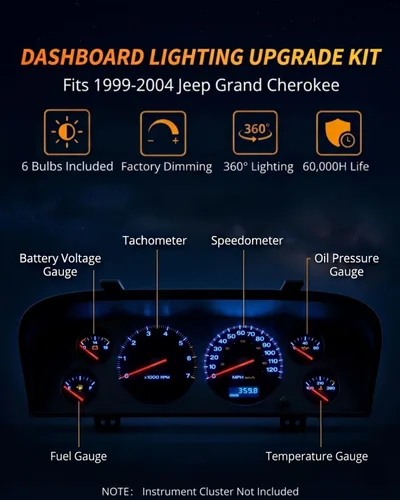 Vista 2 de WLJH - Paquete de 6 bombillas LED para salpicadero, súper brillantes, azules, de gran aspecto, para panel de instrumentos, grupo de luces