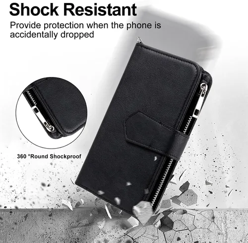 Vista 7 de Funda para iPhone 11, 2 en 1 magnética desmontable, funda de piel sintética con tarjetero para iPhone 11, color negro