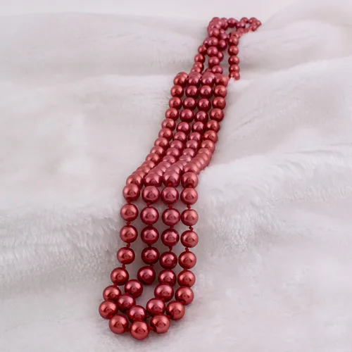 Vista 2 de Grace Jun modernas perlas de imitación de vidrio de lujo para mujer, collar de perlas largo hecho a mano para fiestas de 55