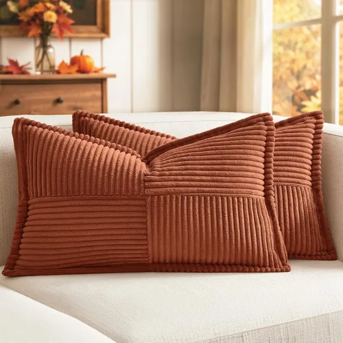 Vista 76 de MIULEE - Juego de 2 fundas de almohada beige de 12 x 12 pulgadas con entretejido, fundas de almohada a rayas bohemias supersuaves con textura