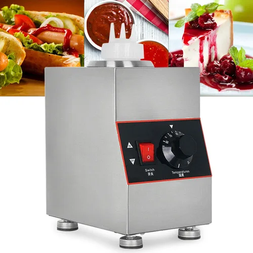 Vista 2 de YIYIBYUS Calentador de salsa de chocolate eléctrico de 22.0 fl oz, máquina de calentamiento de condimentos 86.0-185.0 °F, calentador eléctrico