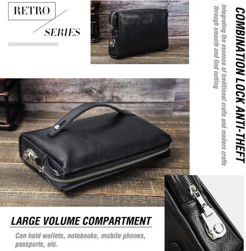 Vista 34 de Funda de piel de grano superior para hombre y mujer, múltiples bolsillos/ranuras, RFID de gran capacidad para tarjetas, cheques, dinero, pasaporte