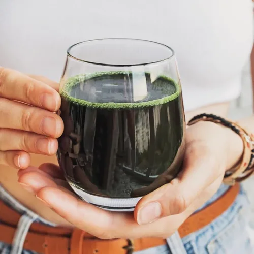 Vista 3 de Paquete de 2 unidades de espirulina orgánica en polvo Superalimento verde puro y rico en nutrientes Sin OMG, vegano y sin gluten Fuente