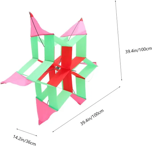 Vista 2 de Homoyoyo Diversión al aire libre deportes hexágono cometa flor juguete cometa para niños y niñas adultos tela segura fibra de vidrio construcción al