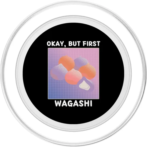 Vista 2 de Cute Kawaii Wagashi Okay, But First Wagashi Japanese Style PopSockets MagSafe PopGrip for iPhone