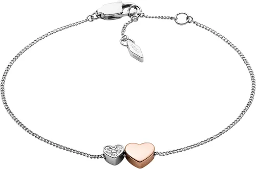 Vista 5 de Fossil Collar de cadena con colgante de plata de ley o acero inoxidable plateado para mujer, Acero inoxidable