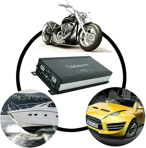 Vista 7 de Gravity GBR250.4D True 360 W RMS Micro Ultra Compact Digital 4 canales Amplificador de rango completo con entrada estéreo RCA - Perfecto