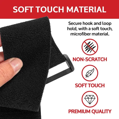 Vista 2 de Correas de terciopelo de 2 x 30 pulgadas – Paquete de 6 correas reutilizables de microfibra suave al tacto