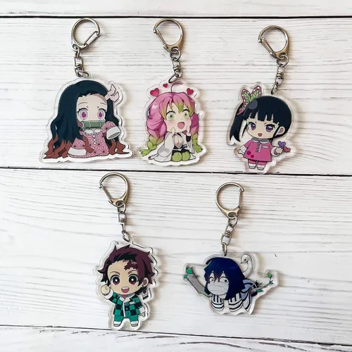 Vista 3 de LAVVICHA Llavero colgante de figura de personaje de anime, 5 piezas