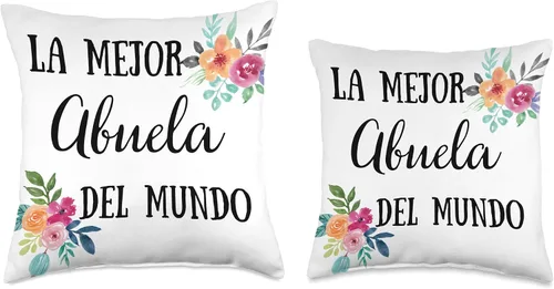 Vista 3 de Best Gifts for Grandma Nana Gigi Abuela La Mejor Abuela del Mundo Almohada Floral Regalo Abuelita Throw Pillow, 16x16, Multicolor