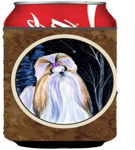 Vista 29 de Caroline's Treasures SS8447CC Starry Night English Bulldog - Enfriador para latas o botellas, lavable, funda plegable con aislamiento para bebidas