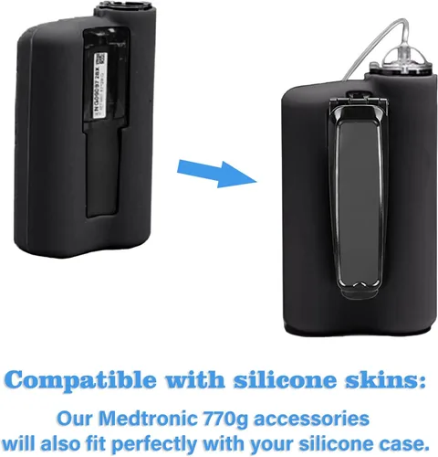 Vista 5 de Clip de cinturón de bomba de insulina para bombas Medtronic MiniMed 770G 670G 780G 630G 640G, color negro