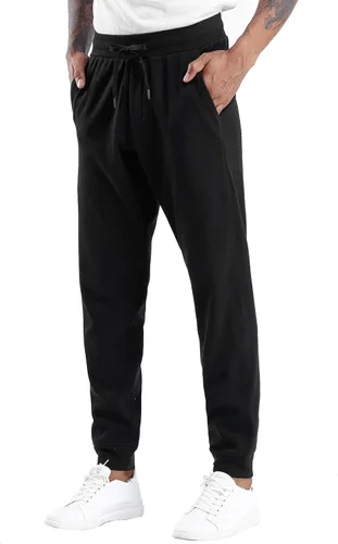 Vista 2 de Pantalón de vellón de deporte THE GYM PEOPLE para hombre, con bolsillos profundos, pantalón de deporte holgado para entrenamiento o correr