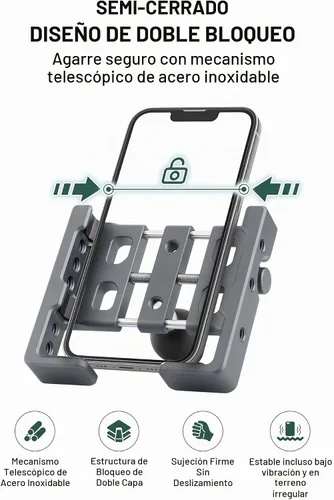 Vista 6 de FANAUE Soporte para Teléfono de Aleación de Aluminio con Bola de 1" para Teléfonos Inteligentes con un Ancho de 2.3" a 3.4", Compatible con Brazos