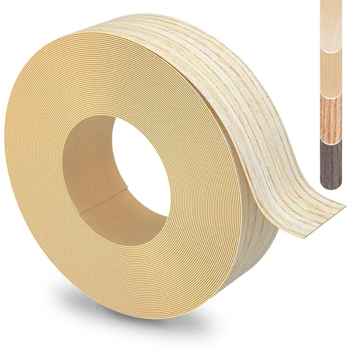 Vista 13 de Bandas de Borde de Abedul, rollo de 1 1/2 pulgadas x 10 pies de Bandas de Borde de Chapa - Pre-encoladas Flexibles, Cinta de Madera Real