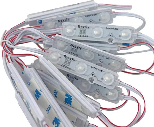 Vista 2 de 200pcs 3 LED Módulo Super Brillante Amarillo 5630 5730 SMD Luz Decorativa Impermeable para Letreros de Carta Publicidad Señales con Cinta Adhesiva