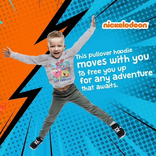 Vista 3 de Nickelodeon 2 Pack Spongebob and Rugrats Soft Fleece Hoodies for Boys, Lightweight Graphic Pullover Sweatshirts