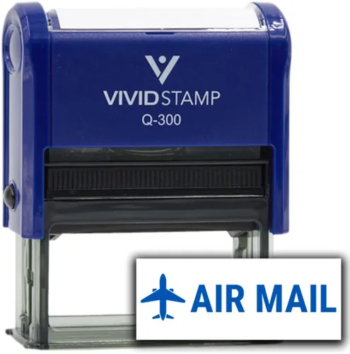 Vista 8 de Vivid Stamp AIR MAIL Sellos de goma autoentintados (tinta negra) - Q-300 Negro