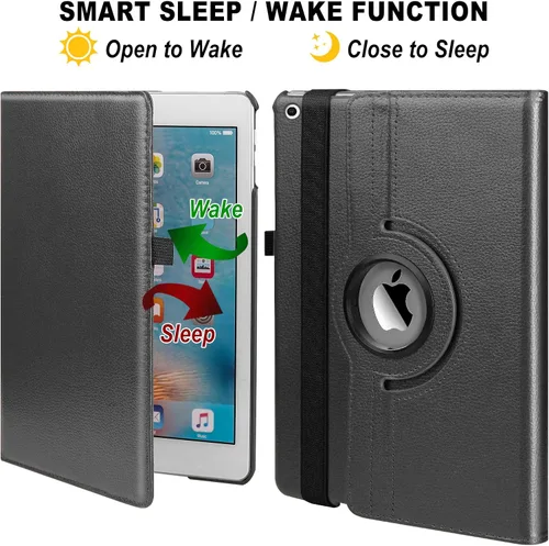 Vista 4 de Samsung 10.2 Estuche - Compatible con tabletas 2021/2020/2019 - Funda giratoria de 360 grados con función de encendido y apagado (Negro)