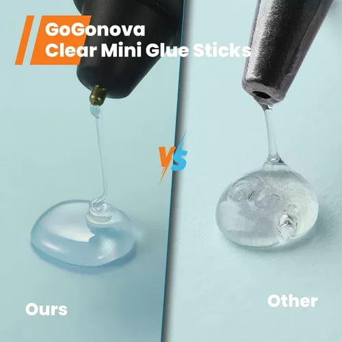 Vista 3 de Barras de pegamento para pistola de pegamento mini, GoGonova 200 piezas de barras de pegamento mini transparentes, 0.27" de diámetro y 4" de largo