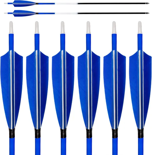 Vista 3 de 31Inch Carbon Arrows, Targeting Practice Hunting Arrow, Turkey Feather Fletching Arrow, with Removable Tips and nocks for Recurve & Compound Bow