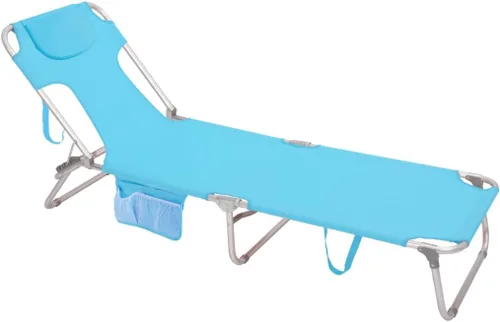 Vista 22 de SUNNYFEEL Lay Flat Silla de bronceado, tumbona boca abajo, reclinable de 5