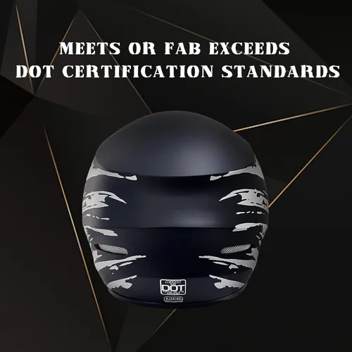 Vista 6 de KRN Casco de motocicleta de cara completa con visera de color aprobado por DOT, casco, pasamontañas y visera transparente con estrella