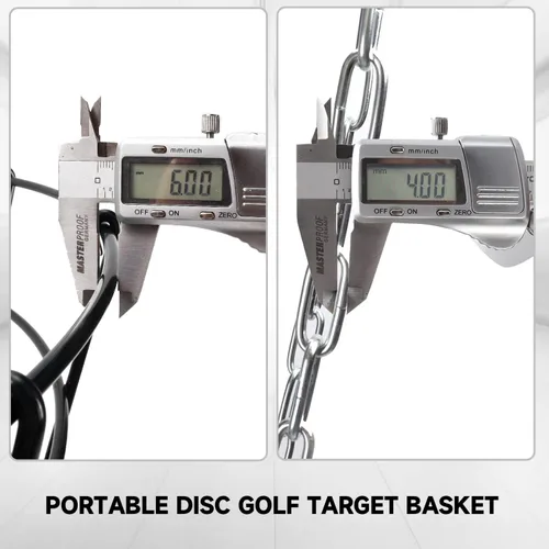 Vista 3 de GSE Portable 12-Chain Disc Golf Basket, Regulation-Size Goal Target PDGA-standard disc golf basket with 12 Lightweight chains, all-metal