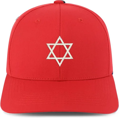 Vista 4 de Trendy Apparel Shop Gorra de béisbol bordada con símbolo de la estrella de David judía Negro