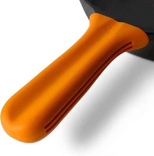 Vista 10 de Greater Goods Cubierta de mango de silicona diseñada sartén y plancha de hierro fundido, abedul